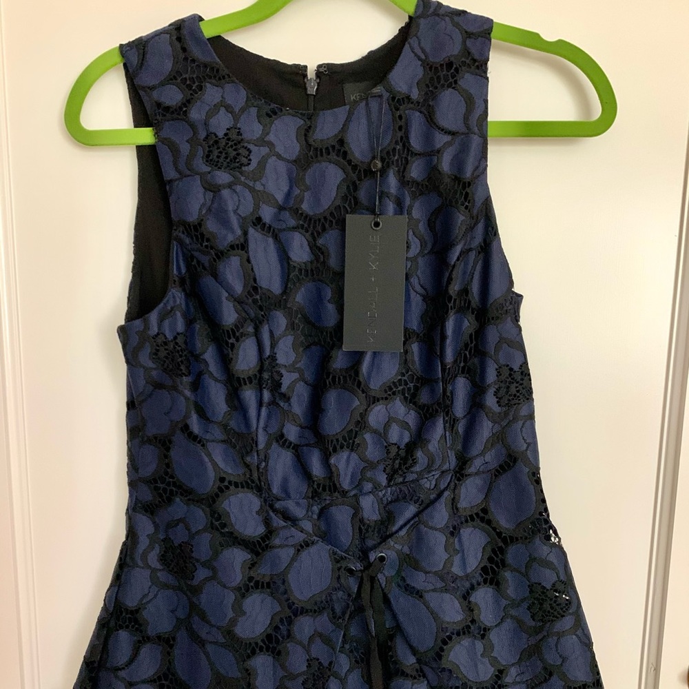 Kendall & Kylie Navy/Black Lace Top